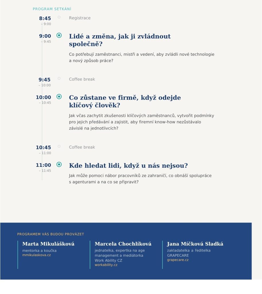 Program akce kulatý stůl
